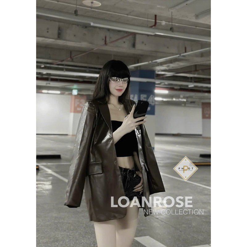 Áo da dáng dài 2 lớp