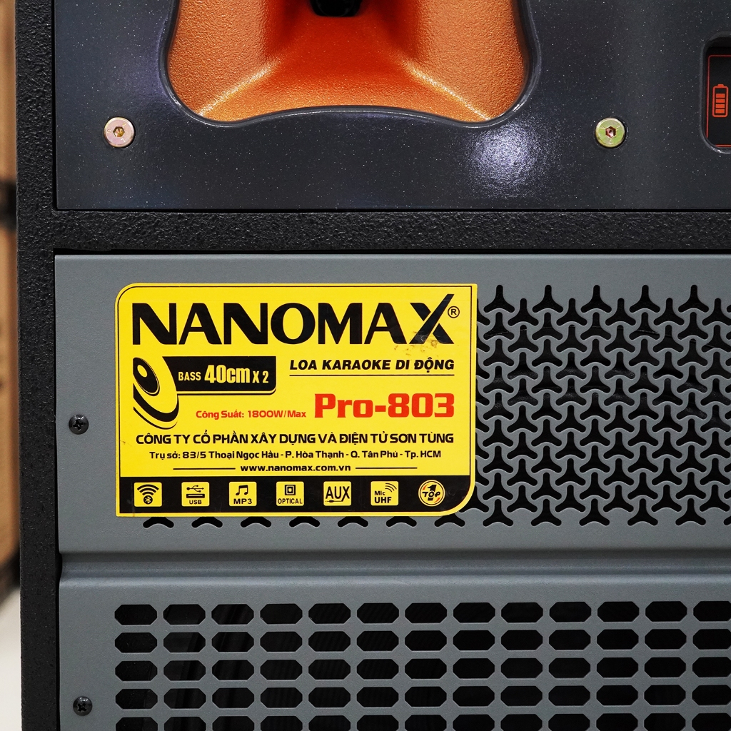 Loa Kéo Bình Bass Đôi Nanomax Pro-803 1800w Bass 40cm x2 Karaoke Bluetooth