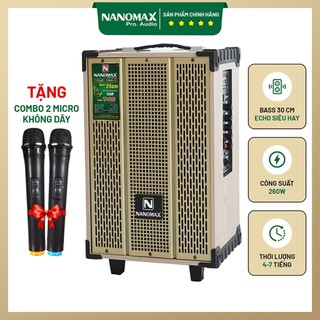 Loa kéo mini nanomax t-10 bass 2.5 tấc 25cm công suất 200w có đọc usb thẻ nhớ