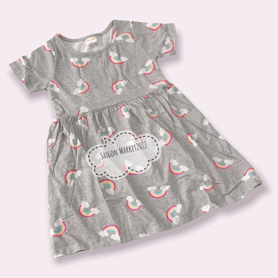 Đầm tay ngắn Gymboree hoạ tiết cầu vồng cho bé gái