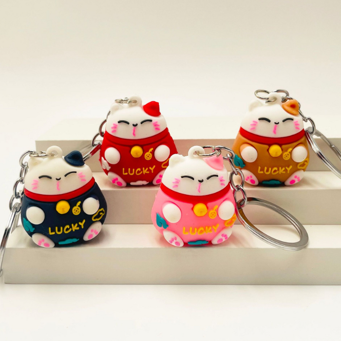 Móc Khoá Mèo Thần Tài May Mắn