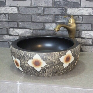 Chậu lavabo gốm sứ kiểu dáng tân cổ điển