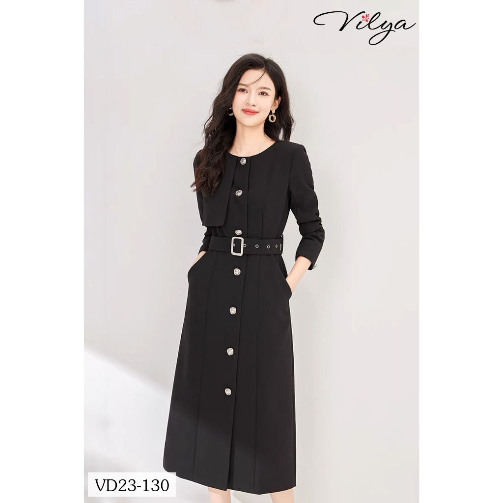 Đầm/váy nữ dáng dài suông công sở VILYA sang trọng thiết kế cao cấp trẻ trung VD23-129/130