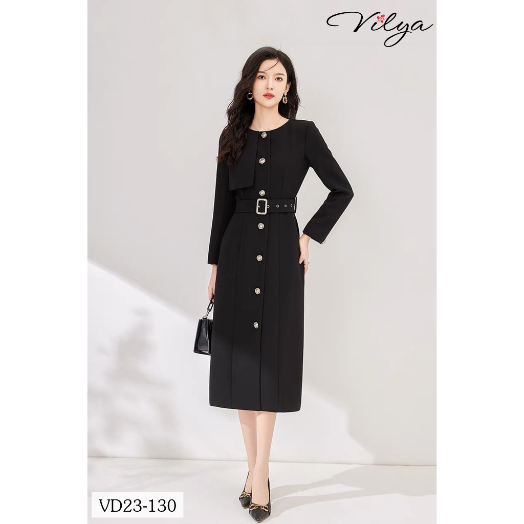 Đầm/váy nữ dáng dài suông công sở VILYA sang trọng thiết kế cao cấp trẻ trung VD23-129/130