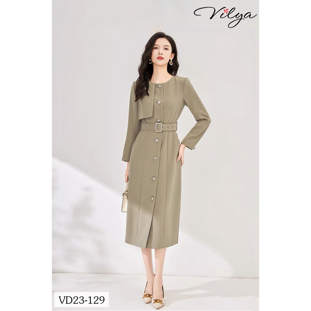 Đầm/váy nữ dáng dài suông công sở VILYA sang trọng thiết kế cao cấp trẻ trung VD23-129/130