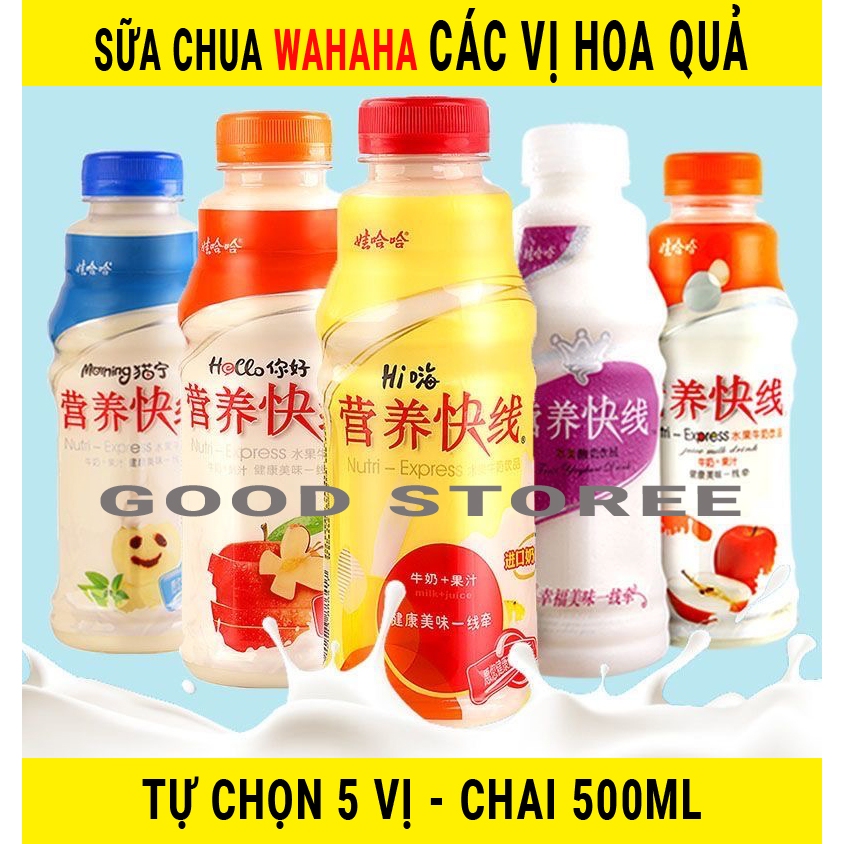 Sữa Chua Uống Hoa Quả Wahaha, Sữa Chua Đài Loan Ngon Tuyệt Hảo - Chai 500ml - Hàng Chuẩn Date Mới