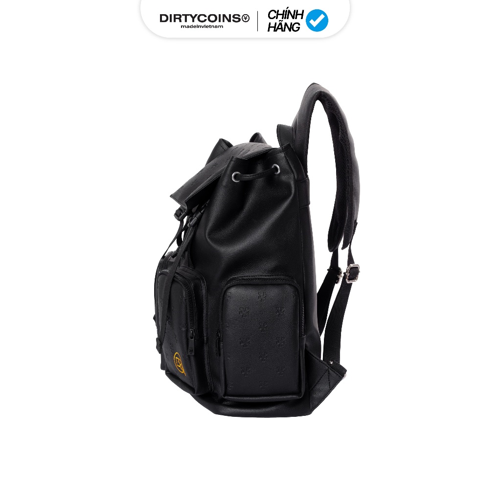 Balô  Signature Leather Backpack - Black