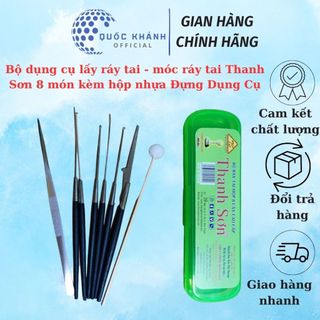 Bộ dụng cụ lấy ráy tai - móc ráy tai thanh sơn 8 món kèm hộp nhựa dụng cụ lấy ráy tai thanh sơn