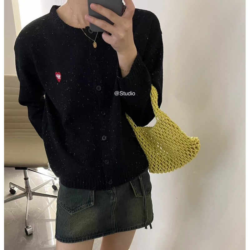 KAYY. Áo cardigan len tiêu thêu tim _ cttt