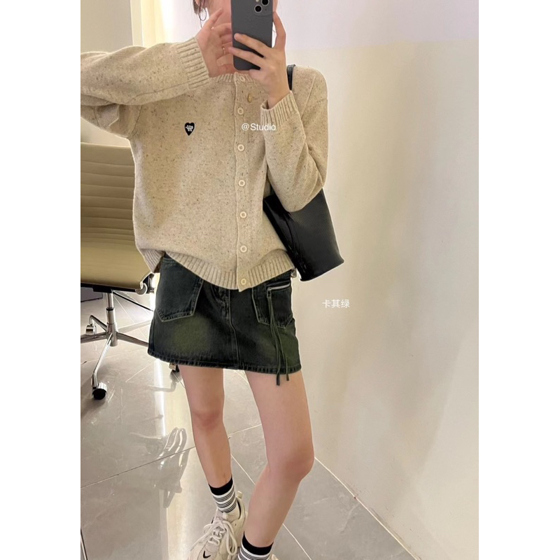 KAYY. Áo cardigan len tiêu thêu tim _ cttt