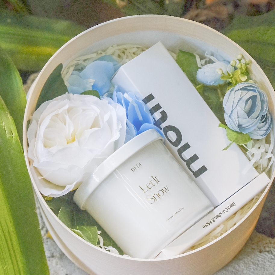 Box hoa lụa tròn thiết kế sang trọng