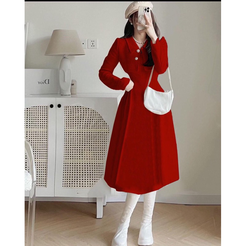 SET ĐẦM MIDI 2S DẠ XOÈ KÈM KHOÁC CROP