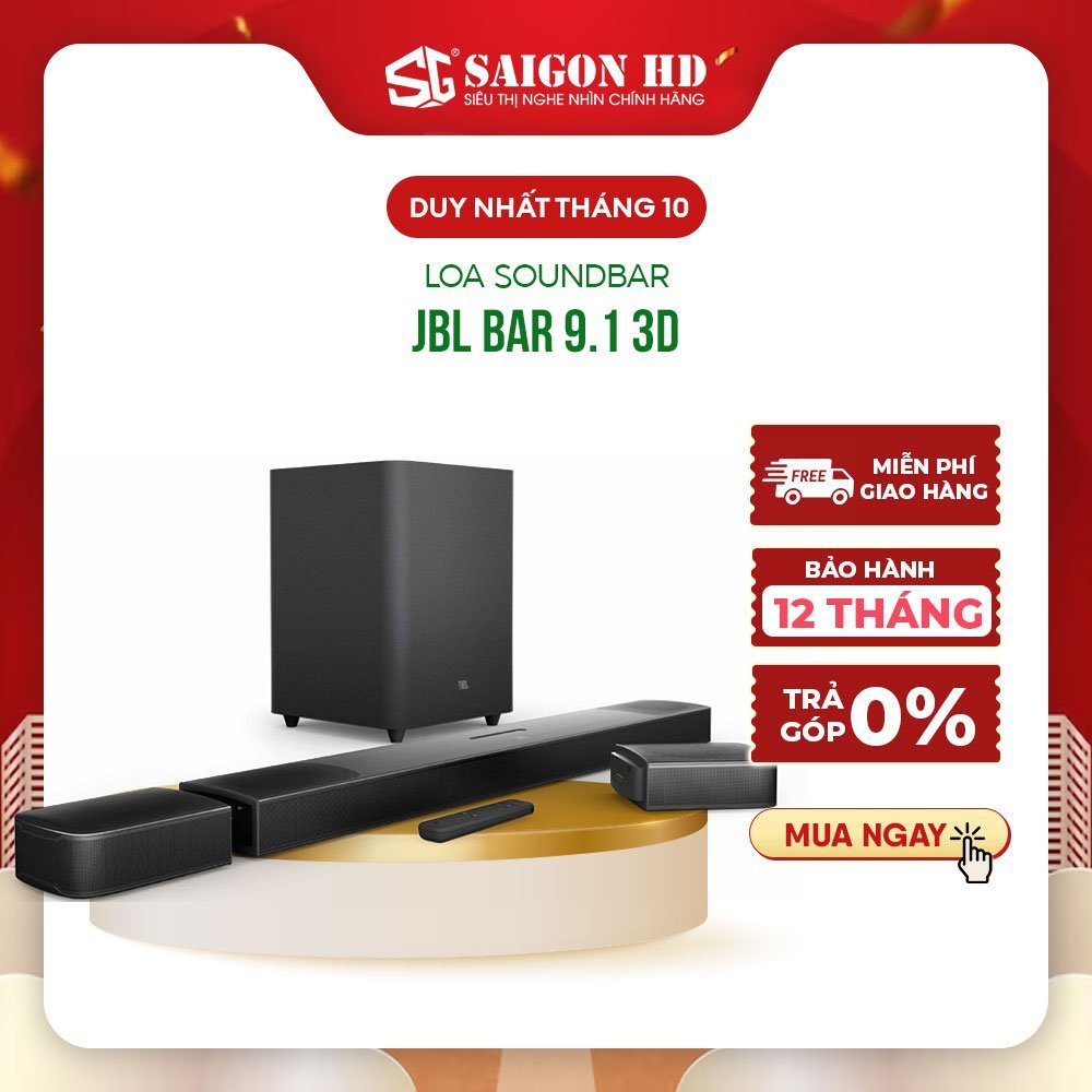 Bộ loa Soundbar JBL BAR 9.1 3D - Hàng Chính Hãng, Bảo Hành 12 Tháng