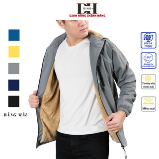 áo khoác nam nữ lót lông Dihu chất vải gió dù chống nước gió bụi tia uv màu đông ấm áp