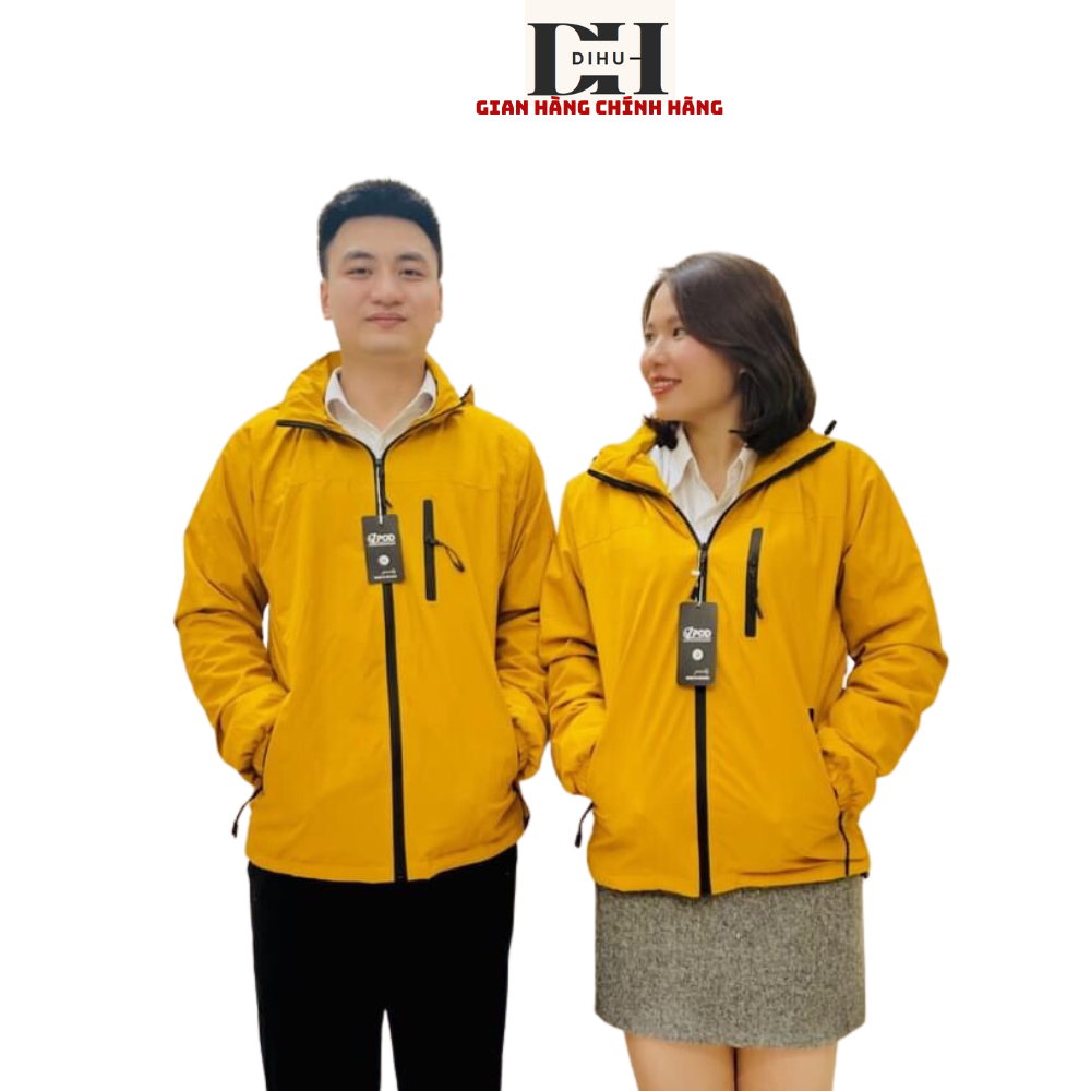 Áo khoác nam nữ lót lông Dihu chất vải gió dù chống nước gió bụi tia uv màu đông ấm áp
