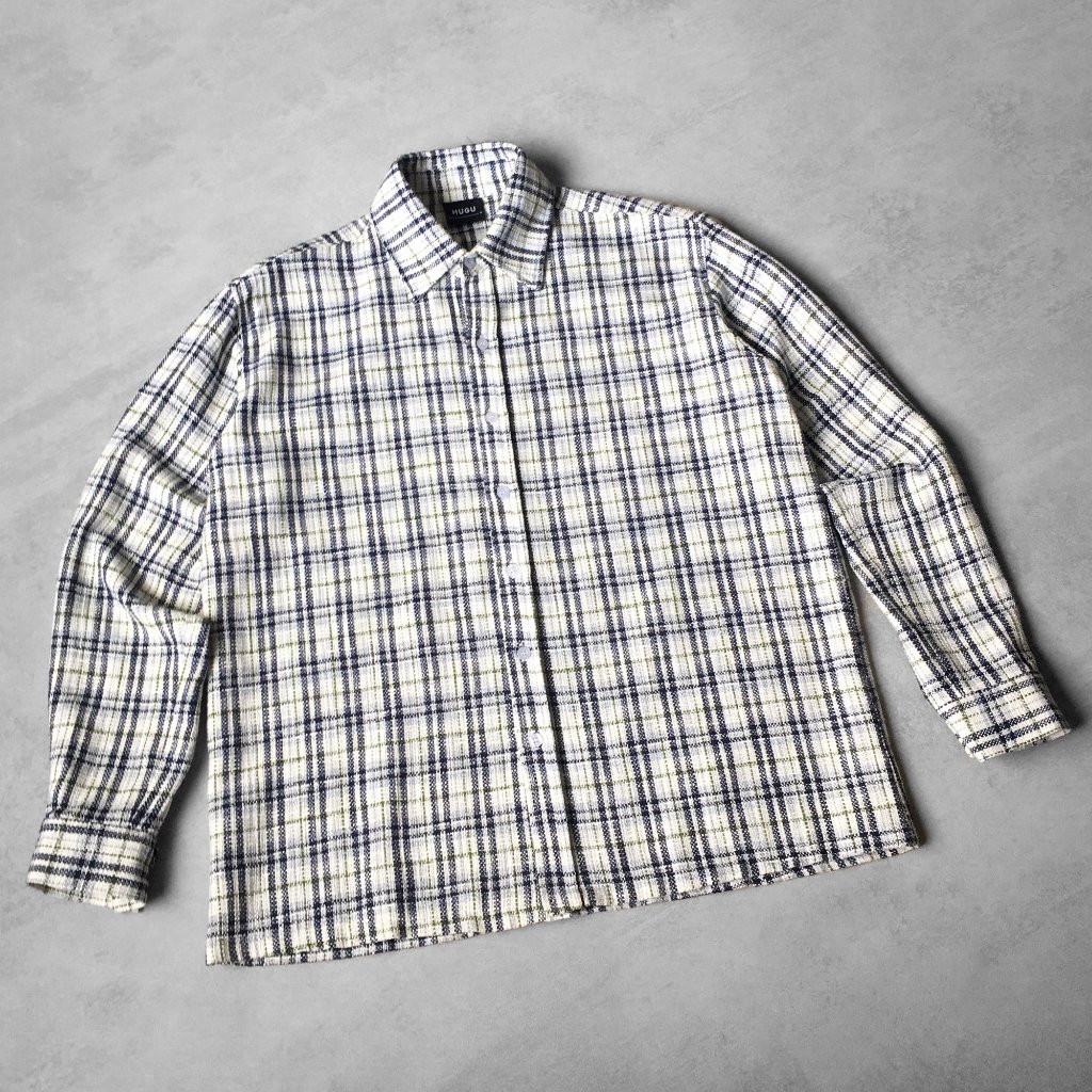 Áo sơ mi tay dài unisex vải Tweed - YOKO - thương hiệu HUGU - chất liệu bền bỉ, dày dặn