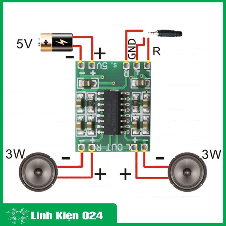 Module mạch khuếch đại âm thanh 2X3W 5V