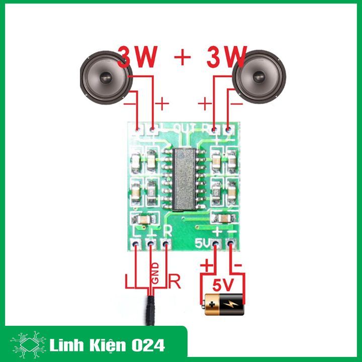 Module mạch khuếch đại âm thanh 2X3W 5V