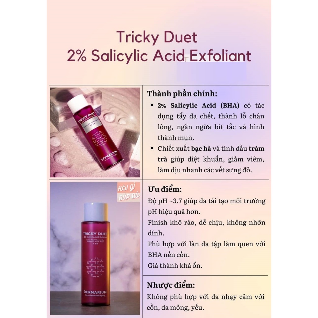 TRICKY DUET Dermarium - Dung dịch làm sạch lỗ chân lông 55ml/ 150ml - Rough Addiction Tender Wonder - Chi Beauty