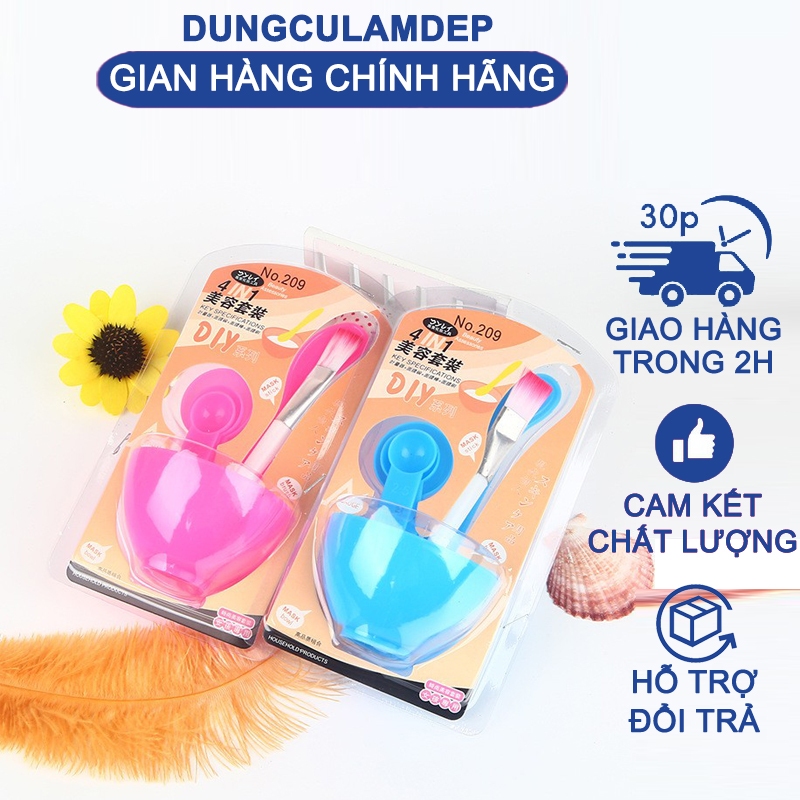 COMBO 02 Bát trộn đắp mặt nạ kèm cọ rửa