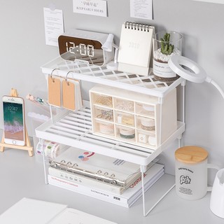 Kệ xếp để đồ dùng cá nhân gấp gọn tiện lợi 2 kích thước có thể đặt chồng lên nhau phong giá lưu trữ  K19