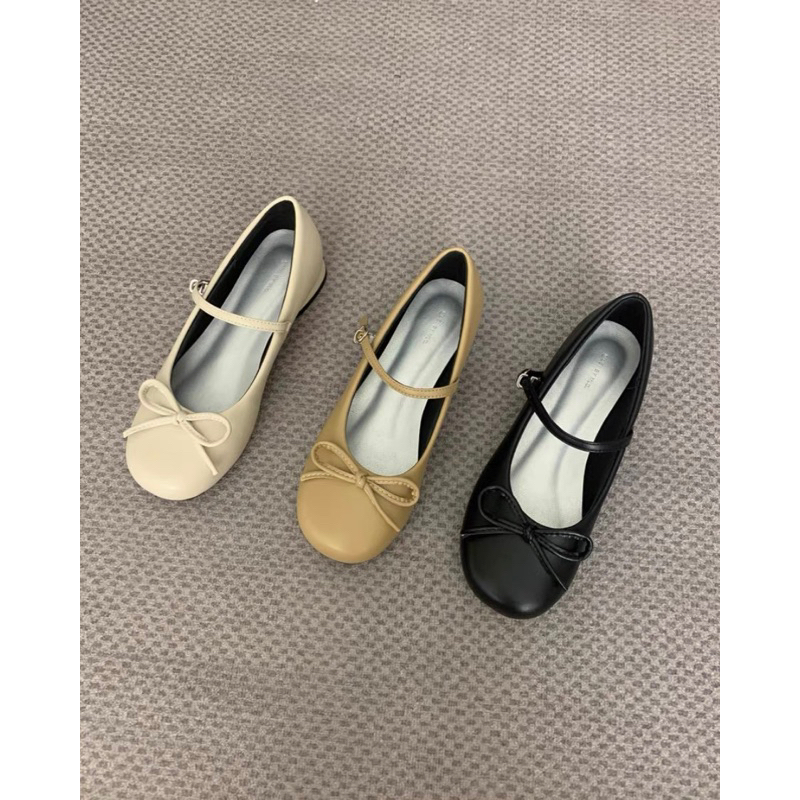 Giày Mary Jane đế thấp giày mũi tròn đế thấp khuy cài