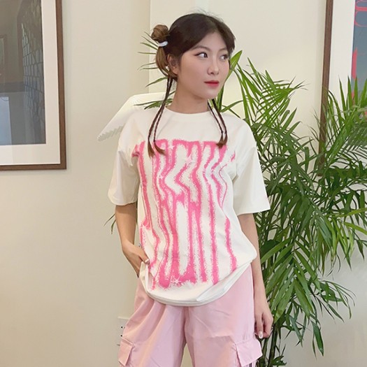 Áo Thun Local Brand PUBERTY WINDING TEE/ CREAM-BLACK-WHITE,Áo phông chất Cotton Phong Cách Hàn Quốc.