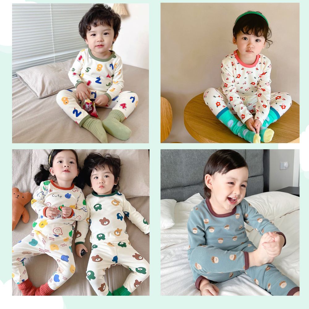 Bộ Dài Tay Thu Đông Cho Bé Trai/Gái Chất Cotton Mỏng Mềm Mịn Mã BN - 06