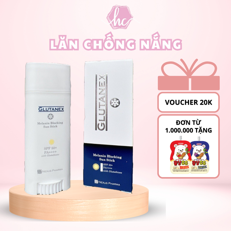 Lăn chống nắng Glutanex Melanin Blocking Sun Stick SPF 50+ PA++++ Bảo vệ da khỏi ánh nắng- Nuôi dưỡng da