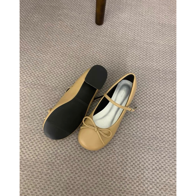 Giày Mary Jane đế thấp giày mũi tròn đế thấp khuy cài