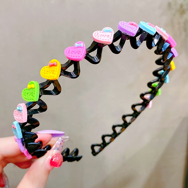 Bờm Kẹp Tóc gợn sóng tạo phồng chân tóc Hàn Quốc Cho Bé Gái Có Đính Hoa Quả Siêu Cute