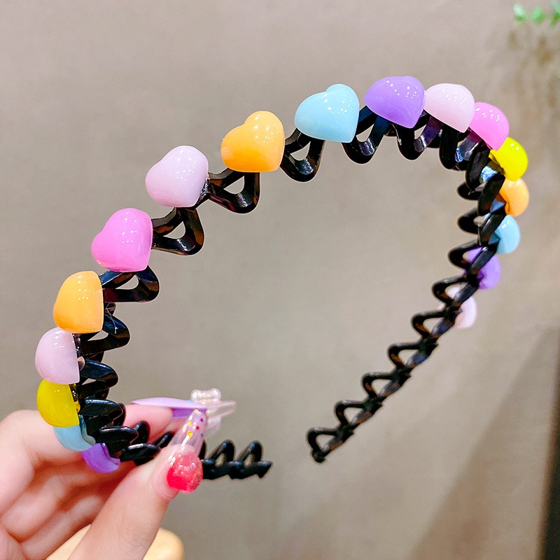 Bờm Kẹp Tóc gợn sóng tạo phồng chân tóc Hàn Quốc Cho Bé Gái Có Đính Hoa Quả Siêu Cute