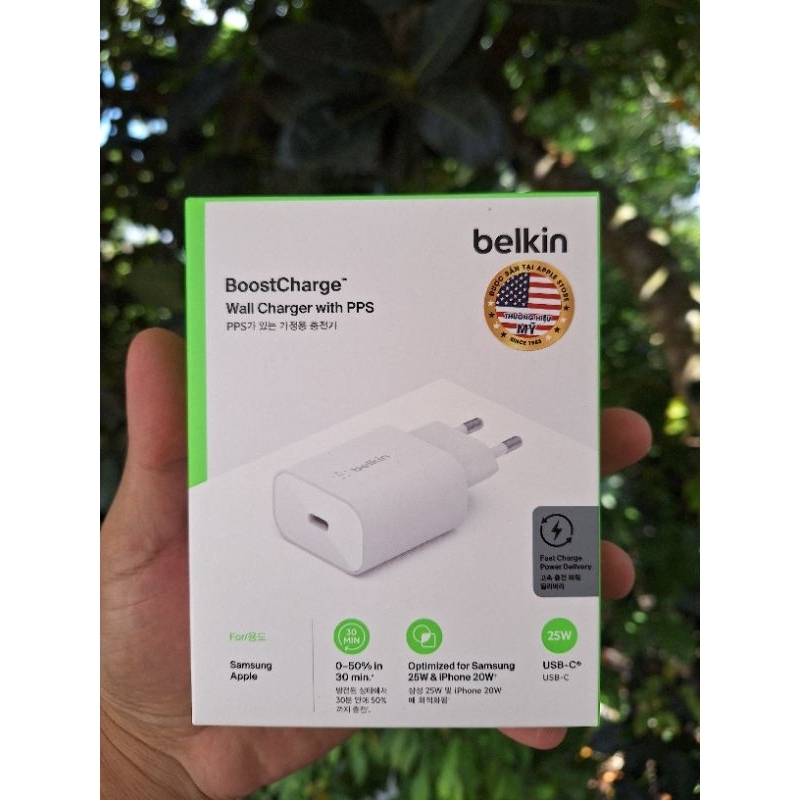 Củ sạc Belkin 25W PD 3.0 & PPS - WCA004dqWH WCA004krWH - hàng hãng phân phối