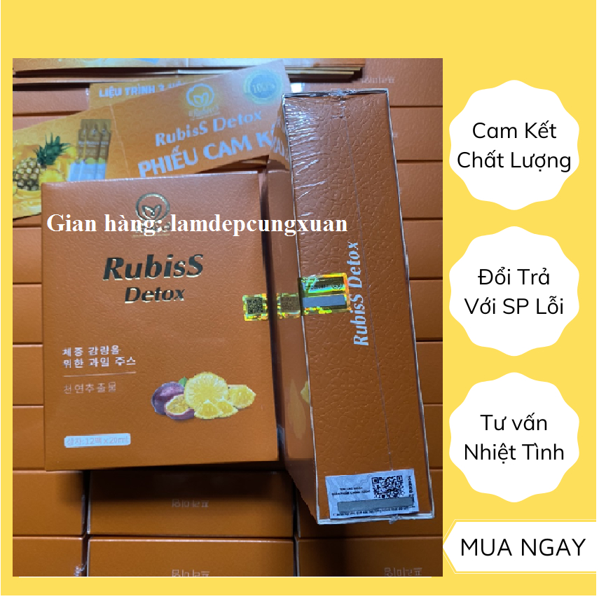 Nước trái cây Giảm cân rubiss detox - Hộp 12 gói
