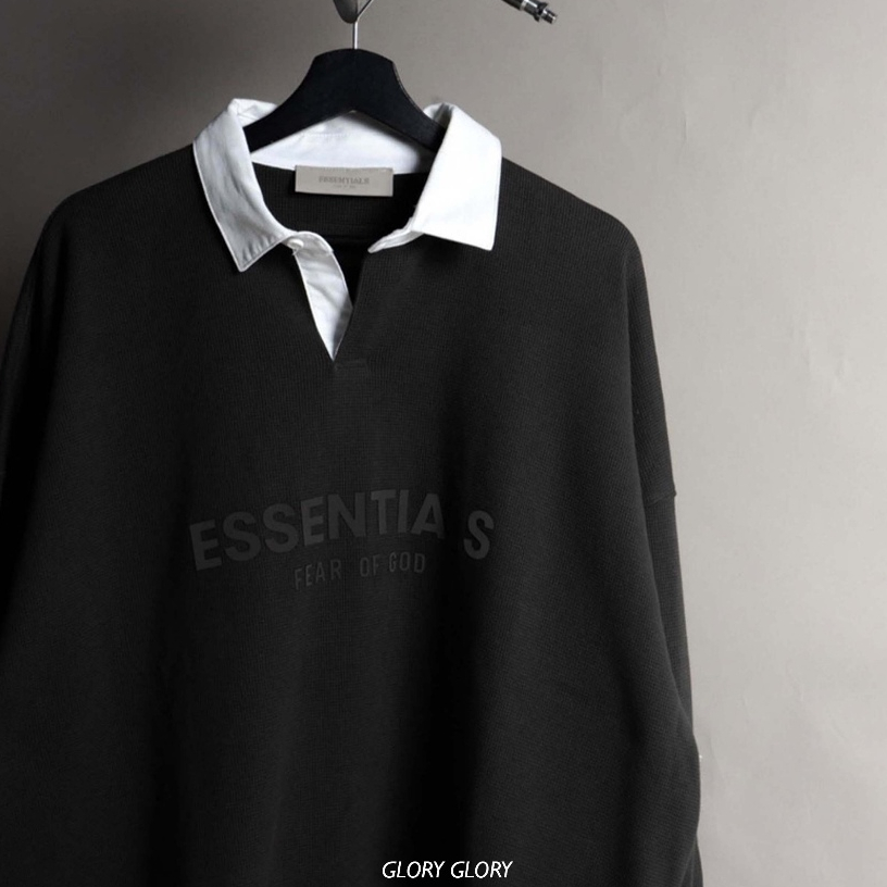 Áo nỉ sweate Essentials FOG Waffle Henley Ss23 Black