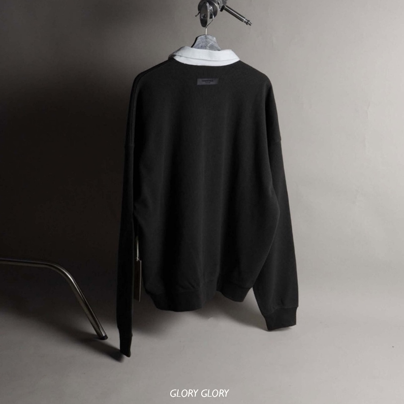 Áo nỉ sweate Essentials FOG Waffle Henley Ss23 Black