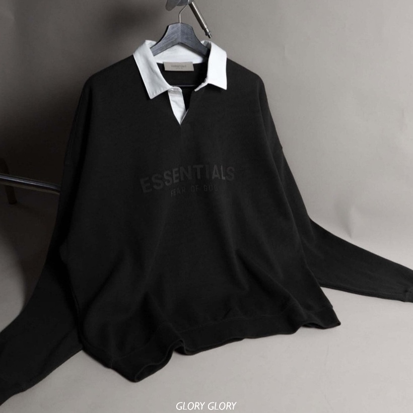 Áo nỉ sweate Essentials FOG Waffle Henley Ss23 Black