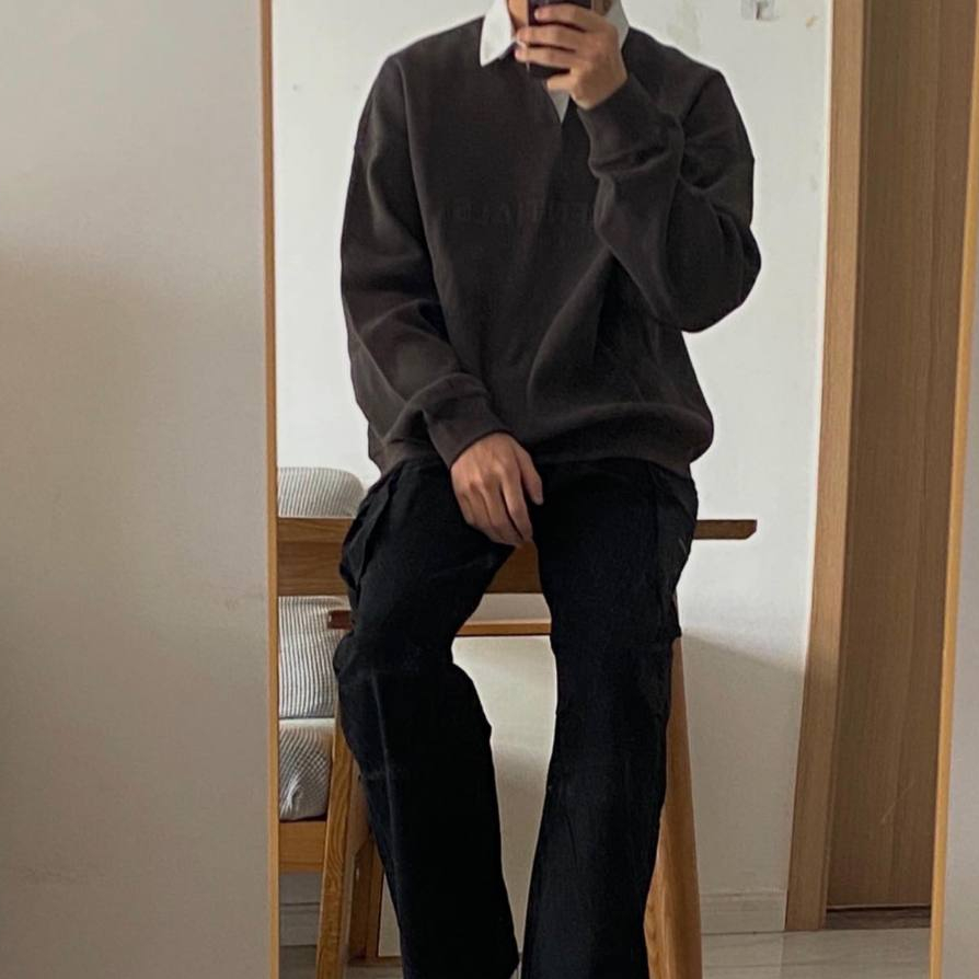 Áo nỉ sweate Essentials FOG Waffle Henley Ss23 Black