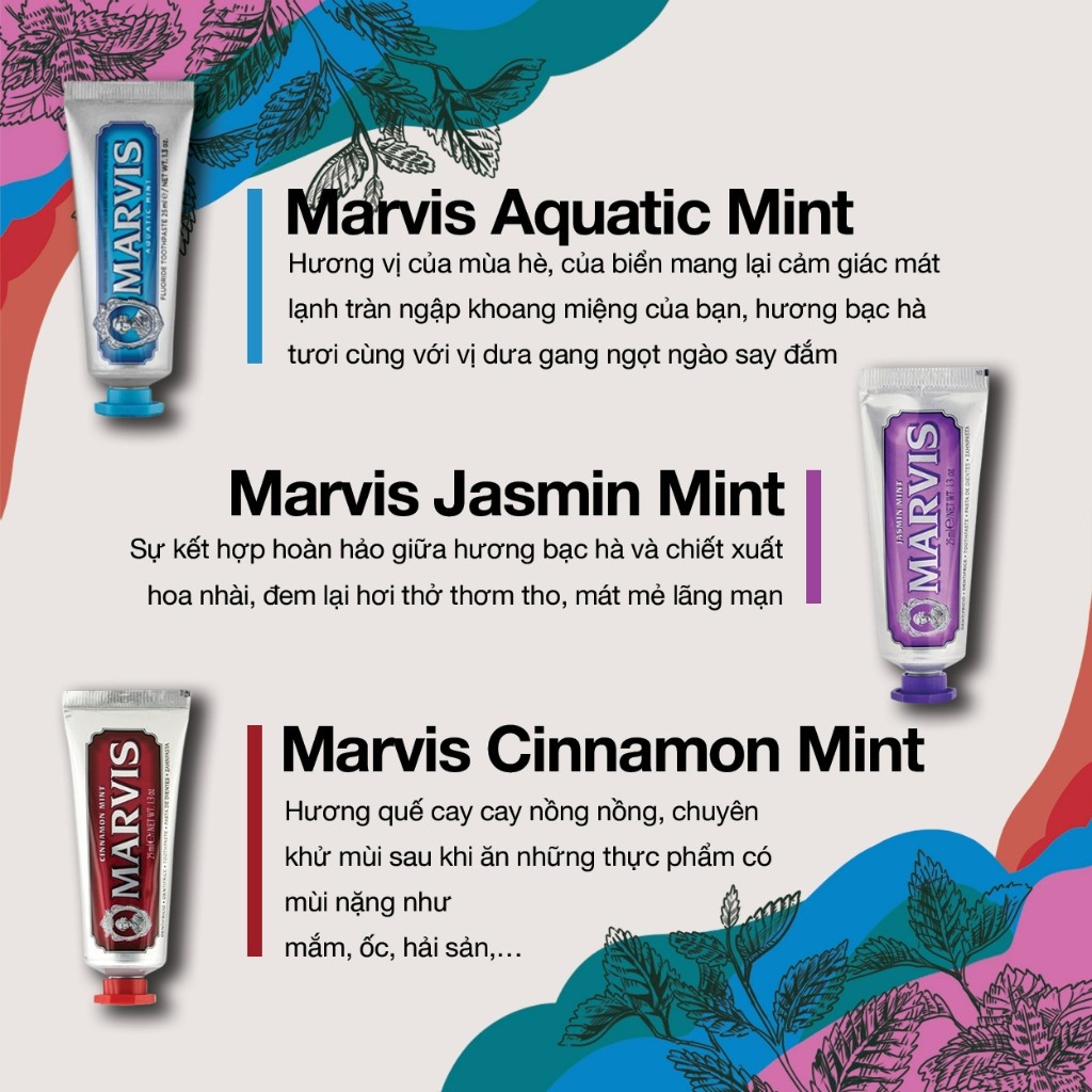 Kem đánh răng Marvis Mini Random 25ml - Tách Lẻ Màu Ngẫu Nhiên