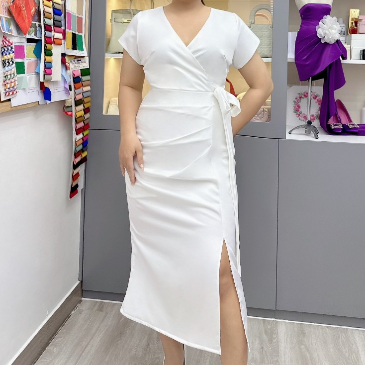 Đầm nữ bigsize đi tiệc, đi chơi sang chảnh, Đầm nữ bóp eo bigsize chất vải cao cấp cho nàng mập từ 50 tới 90kg