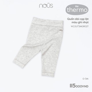 Quần dài Nous cạp lật màu ghi nhạt cho bé trai (Size 0-3M)
