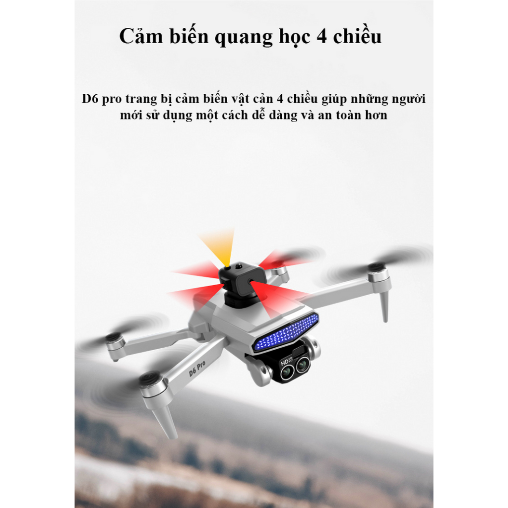 Play cam camera full HD siêu nét D6 PRO, Flycam mini tốt hơn flycam f11s pro 4k, Pin cực trâu cho thời gian bay 30p