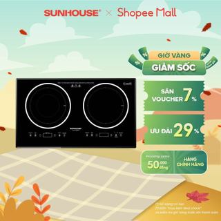 Bếp đôi điện từ hồng ngoại SUNHOUSE SHB8609 | Công suất lớn 3600W | Bảo hành chính hãng 36 tháng |  Kính cường lực