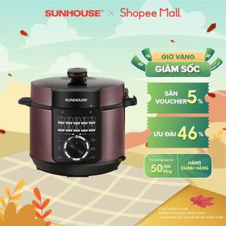 Nồi áp suất điện đa năng Sunhouse SHD1657 | Dung tích 6L | Công suất 1000W | Lòng nồi chống dính cao cấp, an toàn