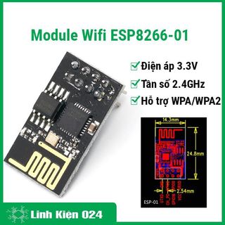 Module Wifi ESP8266-01 3.3V Wi-Fi 2.4 GHz, hỗ trợ WPA/WPA2