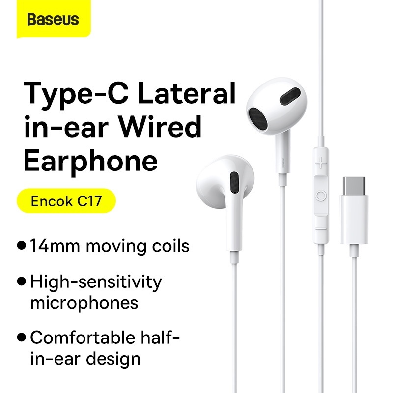 Tai nghe BASEUS C17 Type-C có dây có mic cho điện thoại thông minh chân Type C.