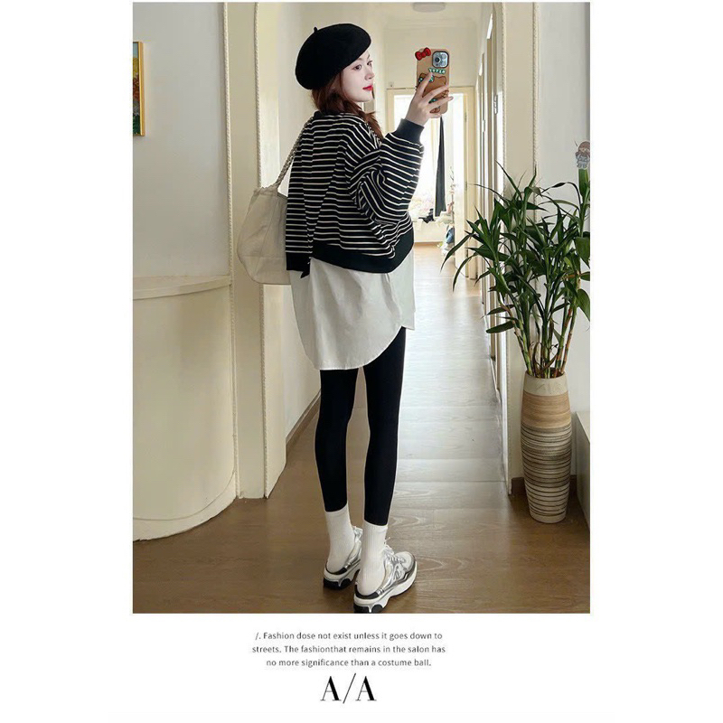 ÁO BẦU DÀI THUN TỔ ONG KẺ -2 màu