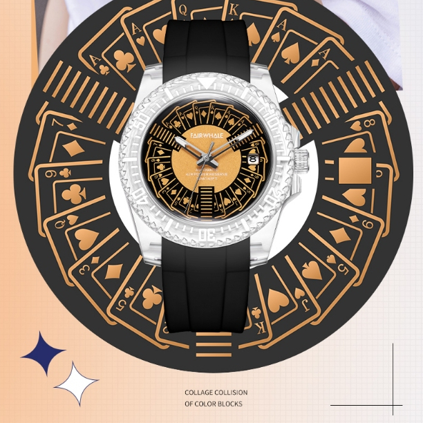 Đồng Hồ Unisex Chính Hãng Mark Fairwhale FW015 Size 40mm Dây Đeo Silicone Chống Nước 30m Trẻ Trung Sang Trọng