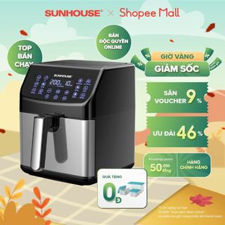 Nồi chiên không dầu 6L Sunhouse SHD4087 dung tích 6L | Đa chức năng 12 trong 1 | Cài đặt thời gian, nhiệt độ chính xác