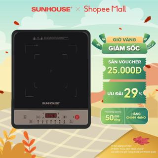 Bếp từ đơn Sunhouse SHD6157 | Công suất 1800W | Bảo hành chính hãng 12 tháng | Phím bấm điện tử | 7 chế độ nấu